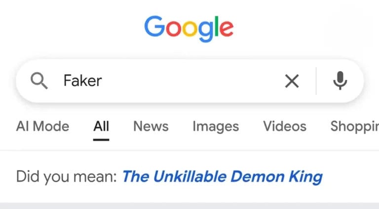 Google-dan LoL Əfsanəsi Faker-ə Özəl Easter Egg