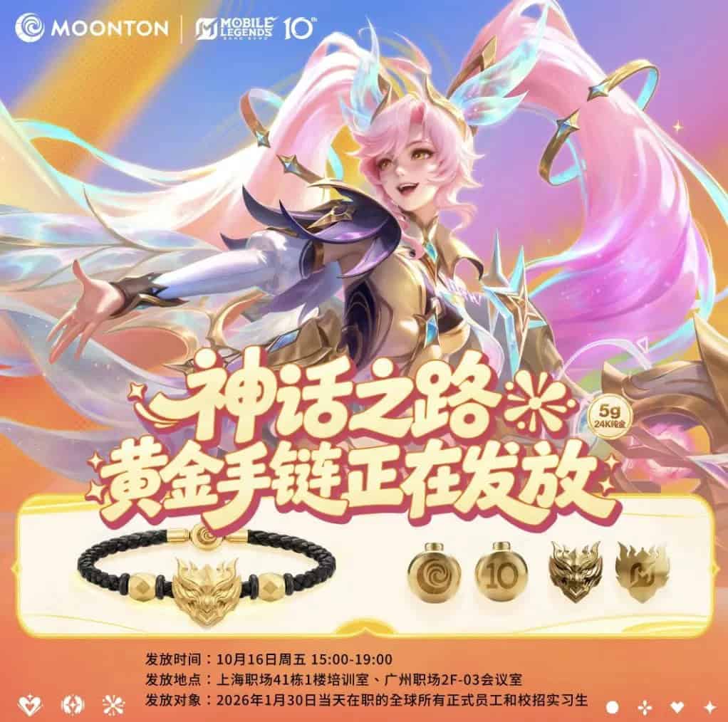 "Mobile Legends"in naşiri əməkdaşlarına 1.4 milyon dollarlıq qızıl qolbaqlar hədiyyə edir 2 MOONTON GAMES